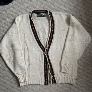 VTG American Eagle Cream Knit Cardigan Medium